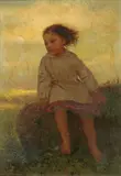 John George Brown, Portrait of a Girl in a Landscape
