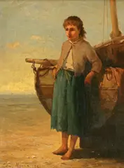 High Tide by Edward Moran, oil on panel, offered Nov 2006