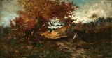 Robert Swain Gifford, Traveler on a Road, oil on panel