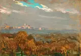 James Carroll Beckwith, Central Park from My Window, After a Rain, oil on panel