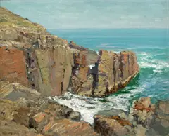 Ogunquit Maine, Coastal Landscape by Frank A. Bicknell, oil on canvas, offered Nov 2006