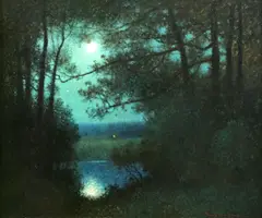 Moonlight by Frank Russell Green, oil on canvas, sold Nov 2006