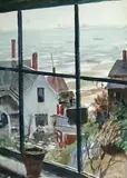 John Whorf, View Out the Window into the Harbor