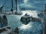 John Whorf, Path of the Moon a Sailing Party aboard the Island Girl, Provincetown Harbor