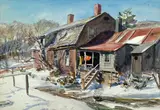 John Whorf, Winter View of a Farm House