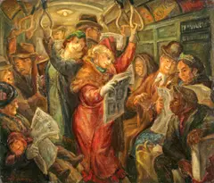 Don Freeman, Freedom of the Press, oil on canvas laid to board