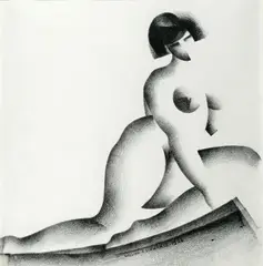 William S. Schwartz, Female Portraits: two, black chalk on paper