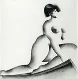 William S. Schwartz, Female Portraits: two, black chalk on paper