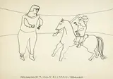 John Graham, Man on a Horse with a Spear Facing a Standing Man