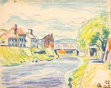 Oscar Florianus Bluemner, (German/American 1867-1938), crayon on paper