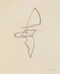 Naum Gabo, (Russian/American 1890-1977), pencil on paper laid down on Japan paper