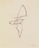 Naum Gabo, (Russian/American 1890-1977), pencil on paper laid down on Japan paper