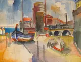 Vilmos Aba-Novák, (Hungarian 1894-1942), watercolor on paper
