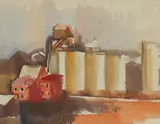 Vilmos Aba-Novák, (Hungarian 1894-1942), watercolor on paper on board