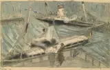 (American 1871-1956) by Lyonel Feininger, watercolor, wash, and India ink on paper, sold Nov 2006