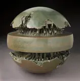 Arnaldo Pomodoro, (Italian b.1926), patinated bronze