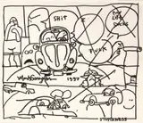 Mark Gonzales, (American b.1969), ink on paper
