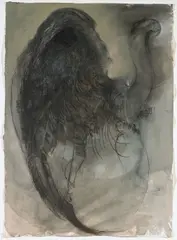 Larry Thomas, (American b.1943), pen and ink and watercolor on paper