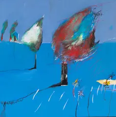 Regina Saura, (Spanish b.1955), acrylic with mixed media on canvas