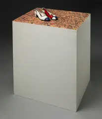Sylvie Fleury, (Swiss 1961), wood, acrylic and leather shoes