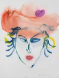 Rainer Fetting, (German b.1949), mixed media on paper