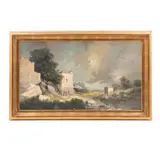 Paisaje Con Ruinas, EUROPA, SIGLO XX, Óleo sobre tela
