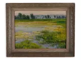 Karel Kupka, Postupice Near Benešov, 1943, Oil on plywood