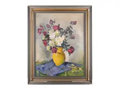 A Bouquet of Roses by Božena Vohánková, First third of 20th century, Oil on canvas, sold Mar 2022