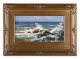 Karel Langer, Adriatic Surf, First third of 20th century, Oil on cardboard