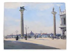 Gustav Böhm, Piazza San Marco, 1923, Oil on wood