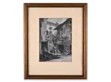 Ferdinand František Engelmüller, Fishermen Alley, 1897, Ink, gouache, cardboard