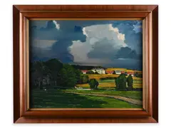 Landscape Under a Cloudy Sky by Adolf Alex Zahel, First half of 20th century, Oil on canvas, sold Mar 2022
