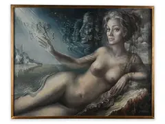 Karel Laštovka, Portrait of Květa Fialová, 1975, Oil on canvas