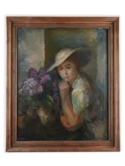 Josef Hapka, Portrait of a Lady, Around 1950, Oil on canvas