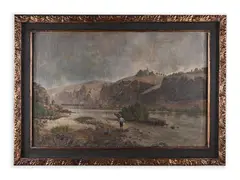 V. Kunderný, Fisherman by the River, 1898, Oil on canvas