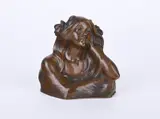 Hans Müller, Dreaming Girl, First half of 20th century, Bronze
