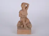 Antonín Odehnal, Seated Girl, Patinated plaster
