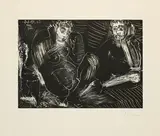 Pablo Picasso, Couple avec un Enfant, 1966, Radierung auf BFK RIVES (Wasserzeichen)