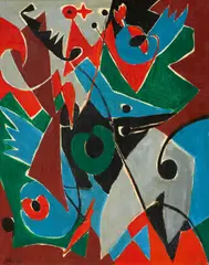 Ernst Wilhelm Nay, "Der Jäger", 1951, Öl auf Leinwand