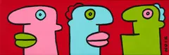 Thierry Noir, "Nous nous connaissons depuis la grande section de maternelle on a pas tellement changé!", 2017, Acryl auf Leinwand