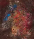 Charlotte Buff, "Bändigen wollen", 1986, Mischtechnik auf Leinwand