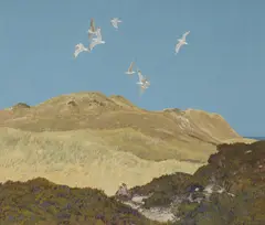 "Silbermöwen und Rebhühner" by Friedrich Lissmann, 1914, Tempera auf Papier, sold Nov 2025