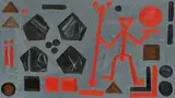 A. R. Penck, "The Future of the Soldier", 1985, Öl auf Leinwand