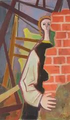 Hinter der Mauer by Karl Hofer, 1953, Öl auf Leinwand, sold Dec 2025