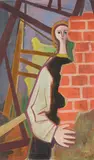Karl Hofer, Hinter der Mauer, 1953, Öl auf Leinwand