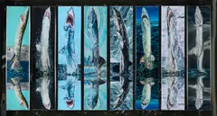 Jana Euler, Great White Fear, Horizon, 2019, fine art pigment print on photographic paper, PVC mirror foil and staples