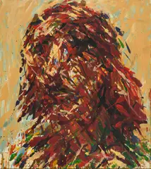 Max Uhlig, "Frauenkopf B.", 1986, Öl auf Leinwand