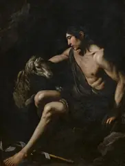 Pietro Novelli, Johannesknabe mit dem Lamm Gottes, Öl auf Leinwand
