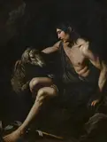 Pietro Novelli, Johannesknabe mit dem Lamm Gottes, Öl auf Leinwand