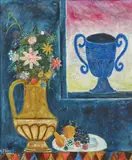 Max Peiffer Watenphul, Stillleben mit Krug und Obstteller, 1922, Öl auf Leinwand